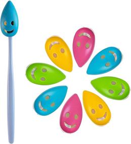 img 4 attached to 😊 AUEAR, Pack of 8 Smile Face Toothbrush Head Covers with Suction Cup - Cute & Portable Toothbrush Protective Cases for Home, Travel, Outdoor Camping in 4 Colors