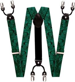 img 3 attached to 👔 Alizeal Green Adjustable Self-Tied Men's Suspenders - Enhance Your Accessory Collection