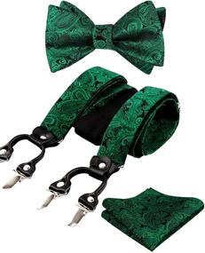 img 4 attached to 👔 Alizeal Green Adjustable Self-Tied Men's Suspenders - Enhance Your Accessory Collection