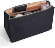👜 vercord nylon purse organizer insert: ultimate storage solution for handbags, cosmetics, toiletries - black l logo
