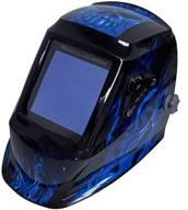 instapark adf series gx990t: solar powered auto darkening welding helmet with 4 optical sensors - adjustable shade range #5 - #13 bluish devil logo