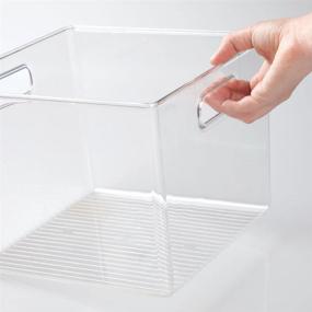 img 2 attached to 📦 mDesign Small Modern Stackable Plastic Storage Organizer Bin Basket - Ligne Collection - 2 Pack - Clear