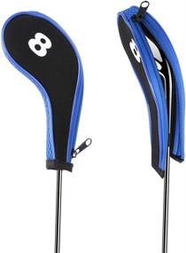 img 1 attached to 🏌️ Hipiwe Neoprene Zippered Driver Head Cover with Long Neck - Set of 12 for Golf Club Irons