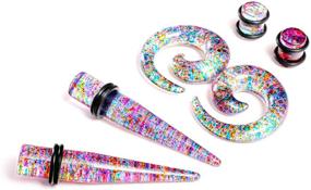 img 2 attached to WBRWP 48/54pcs Ear Stretching Kit: Acrylic Tapers and Plugs with Double O-Ring, Expander Gauges Stretcher Body Piercing Jewelry 2g-3/4 and 14g-00g