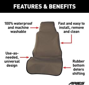 img 2 attached to 🛡️ ARIES 3142-18 Seat Defender: Ultimate Brown Waterproof Bucket Seat Cover Protector - 58" x 23" Universal Design