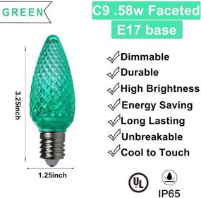 img 3 attached to 🎄 UL Approved Pack of 25 C9 Green LED Christmas Lights Replacement Bulbs