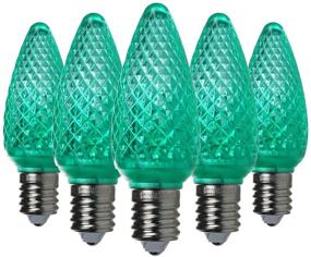 img 4 attached to 🎄 UL Approved Pack of 25 C9 Green LED Christmas Lights Replacement Bulbs