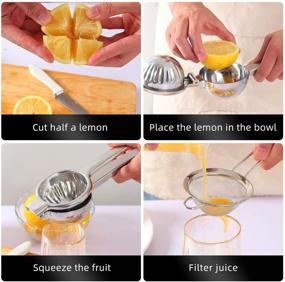 img 1 attached to 🍋 VEHHE Large Capacity Stainless Steel Lemon Squeezer with Filter: Efficient Manual Juicer for Citrus Fruits