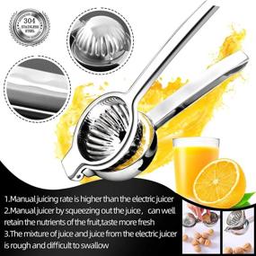 img 3 attached to 🍋 VEHHE Large Capacity Stainless Steel Lemon Squeezer with Filter: Efficient Manual Juicer for Citrus Fruits