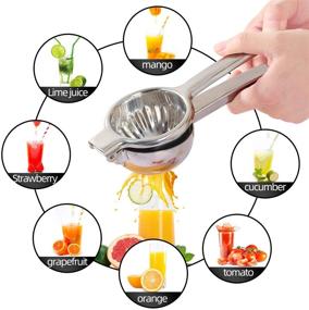 img 2 attached to 🍋 VEHHE Large Capacity Stainless Steel Lemon Squeezer with Filter: Efficient Manual Juicer for Citrus Fruits