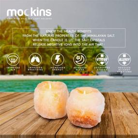 img 1 attached to 🕯️ 2 Pack Natural Himalayan Salt Tea Light Candle Holders – Enhance Your Room Decor, 2.5 lbs in Total