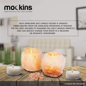 img 3 attached to 🕯️ 2 Pack Natural Himalayan Salt Tea Light Candle Holders – Enhance Your Room Decor, 2.5 lbs in Total