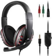 sourceton gaming headset: 3.5mm noise isolating over ear headphone with mic, volume control, & bonus adapter compatible with pc, ps4, xbox one controller логотип