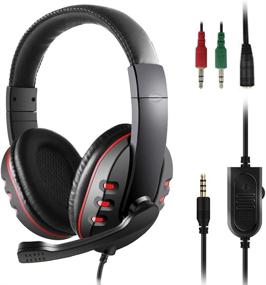 img 4 attached to SourceTon Gaming Headset: 3.5mm Noise Isolating Over Ear Headphone with Mic, Volume Control, & Bonus Adapter Compatible with PC, PS4, Xbox One Controller