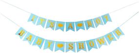img 2 attached to 👶 Boy Baby Shower Party Supplies Set with 'It's a Boy' Banner, Flower, and 10 Blue Balloons