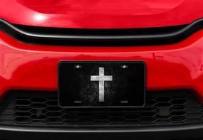 img 1 attached to 🙏 Amcove Jesus Cross Vehicle License Plate Front Auto Tag Plate: Embrace Christian Peace, 6 X 12 Inch