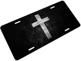 img 3 attached to 🙏 Amcove Jesus Cross Vehicle License Plate Front Auto Tag Plate: Embrace Christian Peace, 6 X 12 Inch