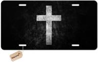 🙏 amcove jesus cross vehicle license plate front auto tag plate: embrace christian peace, 6 x 12 inch logo