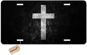 img 4 attached to 🙏 Amcove Jesus Cross Vehicle License Plate Front Auto Tag Plate: Embrace Christian Peace, 6 X 12 Inch