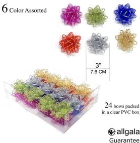img 2 attached to 🎀 Allgala 24-pc 3" Everyday Gift Wrapping Bows - Assorted Colors (6-Color Pack)