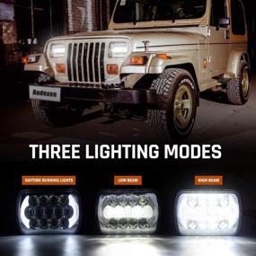 img 3 attached to Улучшенные фары LED 105W для Jeep Wrangler YJ Cherokee XJ H6054 H5054 H6054LL 69822 6052 6053 - свет ближнего и дальнего света, 5x7 7x6 дюймов, с ангельскими глазками DRL - черные, комплект из 2 штук.