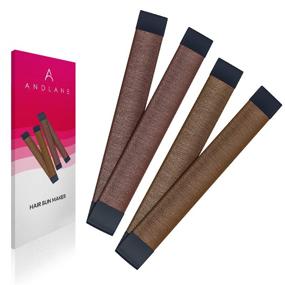 img 4 attached to Hair Bun Maker: French Twist Hair Fold Wrap Snap - Brown and Light Brown, 2-Pack