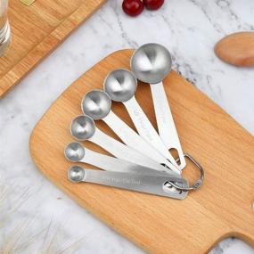 img 3 attached to 🥄 Yeawel 6PCS Stainless Steel Measuring Spoons Set - Metal Kitchen Measuring Tools for Cooking Baking - Dry or Liquid Ingredients - Fits in Spice Jar