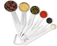 🥄 yeawel 6pcs stainless steel measuring spoons set - metal kitchen measuring tools for cooking baking - dry or liquid ingredients - fits in spice jar logo