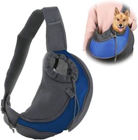 img 4 attached to 🐾 Convenient Pet Sling Carrier: Mesh Travel Shoulder Bag for Easy and Comfortable Pets Travel