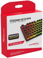 🔑 hyperx pudding keycaps - translucent layer double shot pbt keycap set for full 104 key mechanical keyboards, oem profile, black, english (us) layout logo