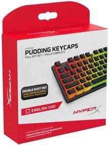 img 4 attached to 🔑 HyperX Пуговицы для клавиш - Прозрачный двойной слой Set PBT крышек для полных 104 клавиш механических клавиатур, профиль OEM, черный, раскладка на английском (США)