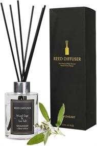 img 4 attached to 🏠 Nevaeheart Reed Diffuser Set: Wood Sage & Sea Salt Fragrance for Homes - 4.0 oz (120ml) Reed Diffuser with Oil and Sticks