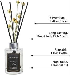 img 3 attached to 🏠 Nevaeheart Reed Diffuser Set: Wood Sage & Sea Salt Fragrance for Homes - 4.0 oz (120ml) Reed Diffuser with Oil and Sticks