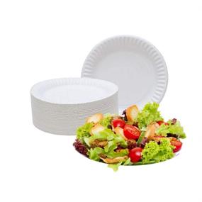 img 2 attached to 🍽️ Concession Essentials Uncoated 9 Inch Paper Plate with Two Bonus Cotton Masks - Pack of 500 Paper Plates