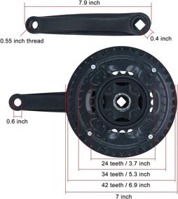 img 1 attached to 🚵 Enhance Your Mountain Biking Experience with the ColouredPeas Square Cone Mountain Crankset - 6/7/8 Speed, 42T 34T 24T Crank Set!