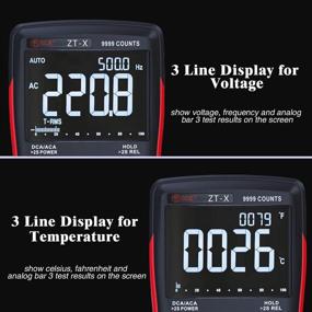 img 3 attached to 🔧 Bside EBTN Digital Multimeter - 9999 Counts True RMS Auto-Ranging DMM for AC/DC, Amp, Volt, Ohm, Hz, and More - Compact Button Design with Alligator Clip