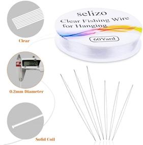 img 1 attached to 🧵 Selizo 6pcs Big Eye Beading Needles with Clear Fishing Line: Perfect for Beading, Jewelry Making, and Crafts