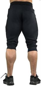 img 2 attached to 🩳 FASKUNOIE Men's Breathable Cotton 3/4 Jogger Capri Shorts with Three Pockets for Casual Wear