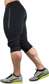 img 3 attached to 🩳 FASKUNOIE Men's Breathable Cotton 3/4 Jogger Capri Shorts with Three Pockets for Casual Wear