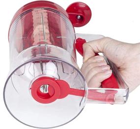 img 2 attached to 🥞 Batter Dispenser with Measuring Label: Hand-Crank Whisk Lid, No Drip Pourer and Measuring Markings – Enhance Your Baking Experience with Top Baking Accessories