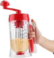 🥞 batter dispenser with measuring label: hand-crank whisk lid, no drip pourer and measuring markings – enhance your baking experience with top baking accessories логотип