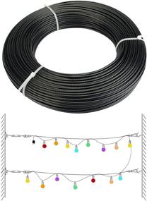 img 4 attached to 🔗 MUZATA 85FT 1/16" Black Vinyl Coated Stainless Cable String Light Hanging Kit - Versatile, Heavy-Duty Solution for Outdoor/Indoor Globe Suspension, Lamp Hanging, Photo Display, Clothesline - 400lbs Breaking Strength WR10