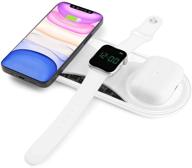 🔌 senlleo 3 in 1 wireless charging pad qi-certified high-speed wireless charger 15w/10w/7.5w compatible with apple airpods iphone 12/11/11 pro/xs/xr/x/8/8plus samsung smartphones - no qc 3.0 adapter included - white logo