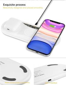 img 1 attached to 🔌 Senlleo 3 in 1 Wireless Charging Pad Qi-Certified High-Speed Wireless Charger 15W/10W/7.5W Compatible with Apple AirPods iPhone 12/11/11 Pro/Xs/XR/X/8/8Plus Samsung Smartphones - No QC 3.0 Adapter Included - White