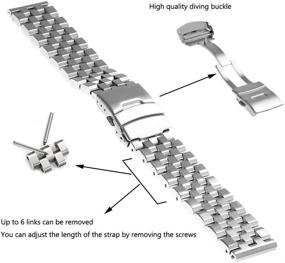 img 3 attached to Stainless Steel Brushed Bracelet Replacement for Engineers