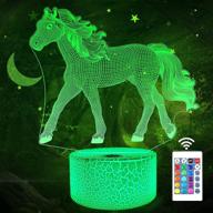 🎁 fullosun horse gifts: 3d night lights for kids illusion lamp - 16 colors changing, perfect birthday gift for girls and boys with remote control logo