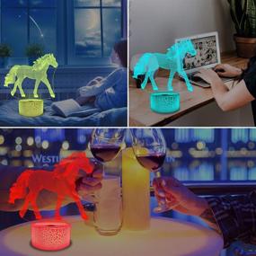 img 1 attached to 🎁 FULLOSUN Horse Gifts: 3D Night Lights for Kids Illusion Lamp - 16 Colors Changing, Perfect Birthday Gift for Girls and Boys with Remote Control