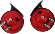🚂 afgqiang 2pcs 300db super train horn: high-powered electric snail horn for trucks, cars, motorcycles, boats - loud double horn raging sound with 12v power supply (red) logo