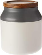 small gray ceramic kitchen container - jamie oliver food storage jar with wooden lid логотип