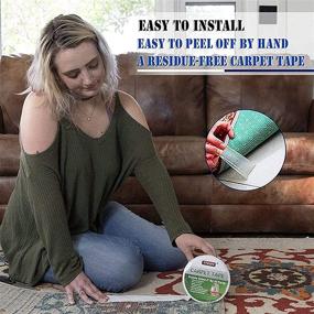 img 2 attached to 🔒 YYXLIFE Heavy Duty Double Sided Carpet Tape - 2 Inch x 30 Yards - Removable Multi-Purpose Cloth Adhesive for Area Rugs, Outdoor Rugs, Carpets - White